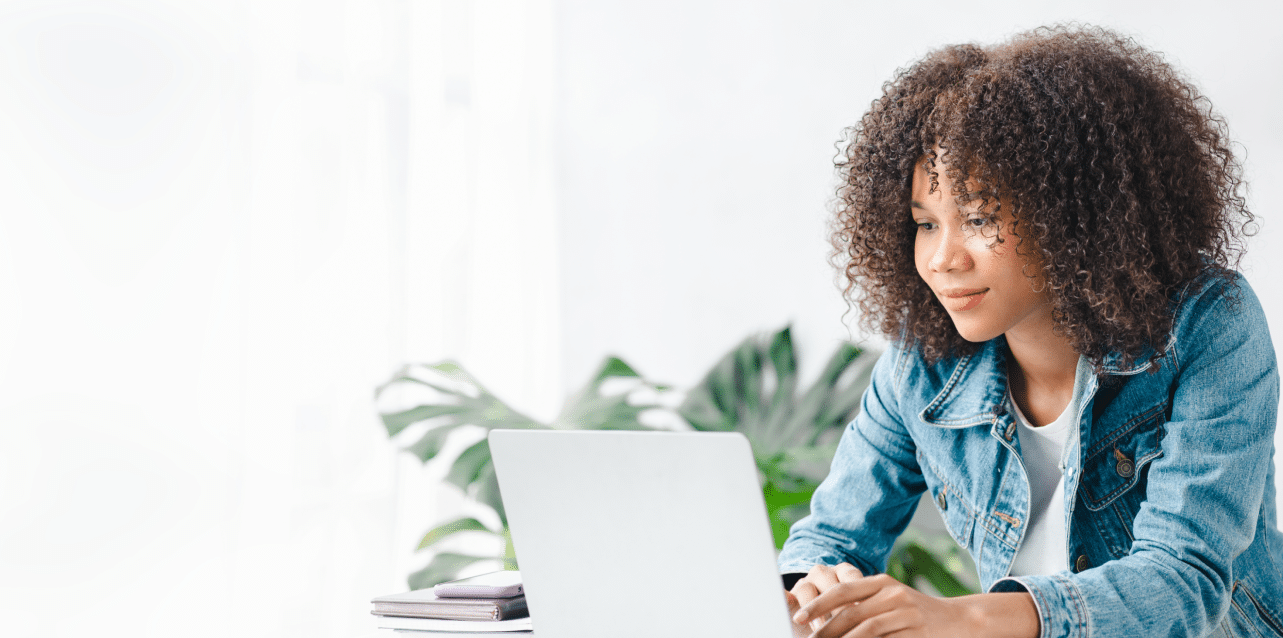 Lady working with laptop